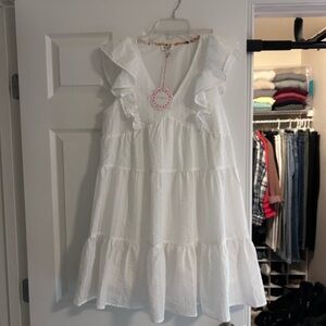 Umgee White Ruffled Dress